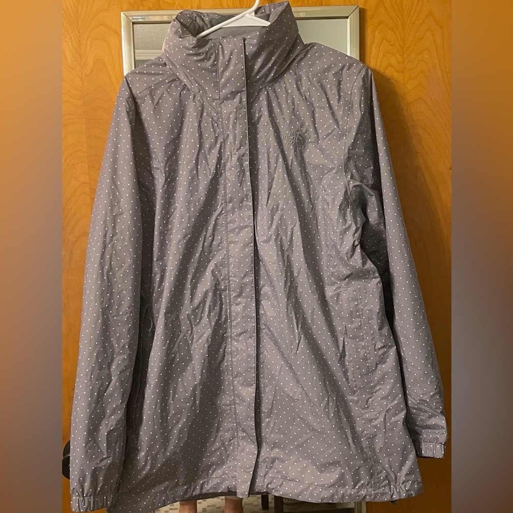 The North Face Gray Polka Dot Trench Coat
